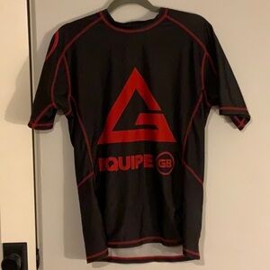 Equipe GB Unisex Black and Red Graphic Rashguard